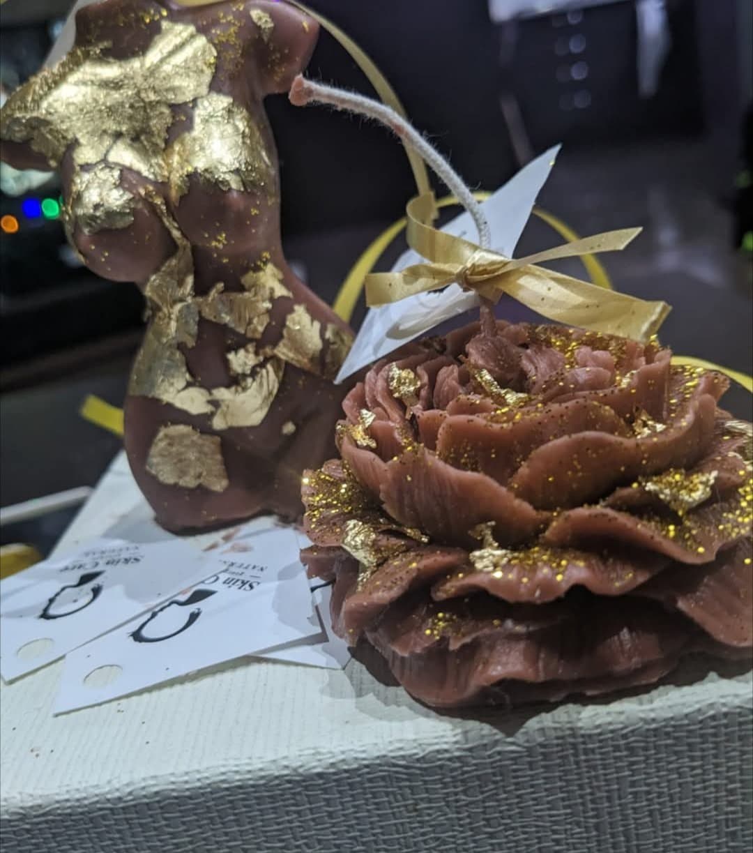 Sculpture Candles — Female Torso & Bust with Gold Leaf